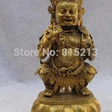 Bi001200 Тибет Pure Bronze 24 К Gild Буддизм Черный Jambhala бог богатства Будды