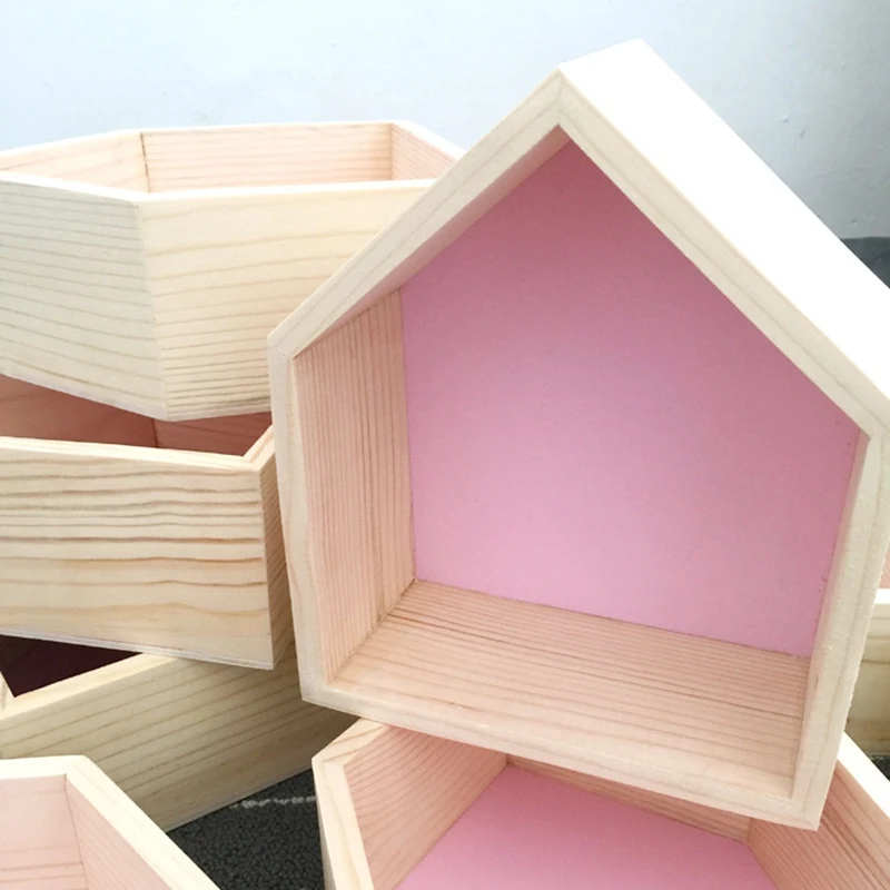 Ins в скандинавском стиле многофункциональный настенный стеллаж для хранения деревянные полки детская комната деревянный дом Клепаные