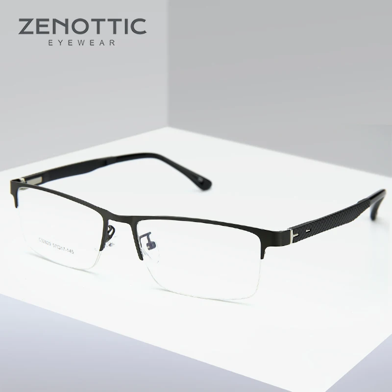 ZENOTTIC полуоправы квадратные очки по рецепту оправа для мужчин Близорукость Оптические очки оправа для глаз дальнозоркость прозрачная Оправа очков