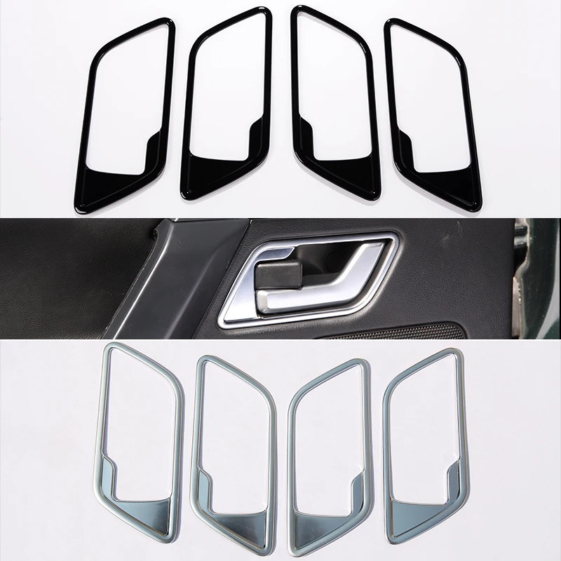 

4pcs For Land Rover Freelander 2 2008-2017 Matte Chrome Glossy Black Interior Inside Door Handle Frame Trim Car Accessories