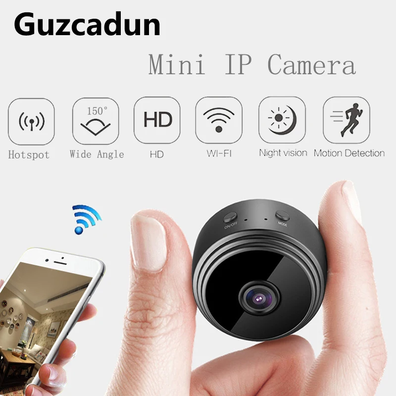 

Guzcadun Mini IP Camera Night Vision Cameras Wifi Security Wireless small Camera HD Portable Monitor Motion Detection Camcorder