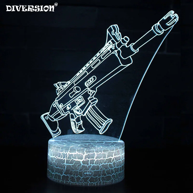 

Fortress Night scar rifle 7 Colors changing Table Desk Light 3D LED fashion Lamp action figures creative gift for kids