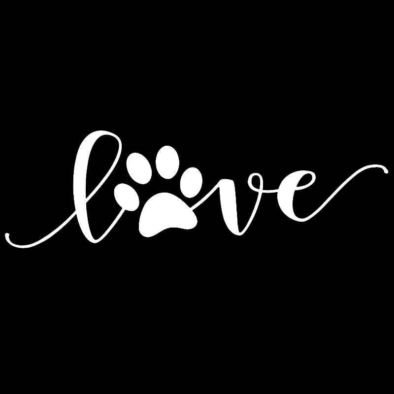 Car Sticker Vinyl 15.2CM4.68CM Love Dog Footprints Automobile Reflective Sticker Decals Car Styling BlackSilverLaser (3)