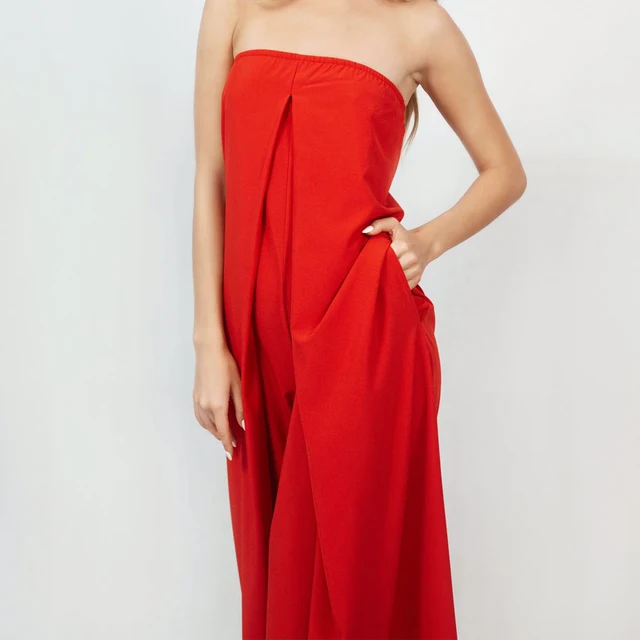 Tosheiny 2019 kobiety nowy lato Sexy Slash Neck Off Shoulder Backless pajacyki elegancki jednolity kolor kombinezon TH0072 -