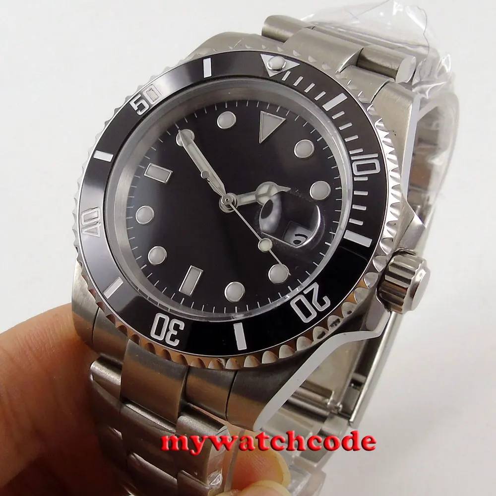 40mm bliger black sterile dial sapphire crystal date window nh35 miyota 8215 pt5000 automatic men s watch 40mm Bliger Black Sterile Dial Sapphire Crystal Date Window NH35 MIYOTA 8215 PT5000 Automatic Men's Watch