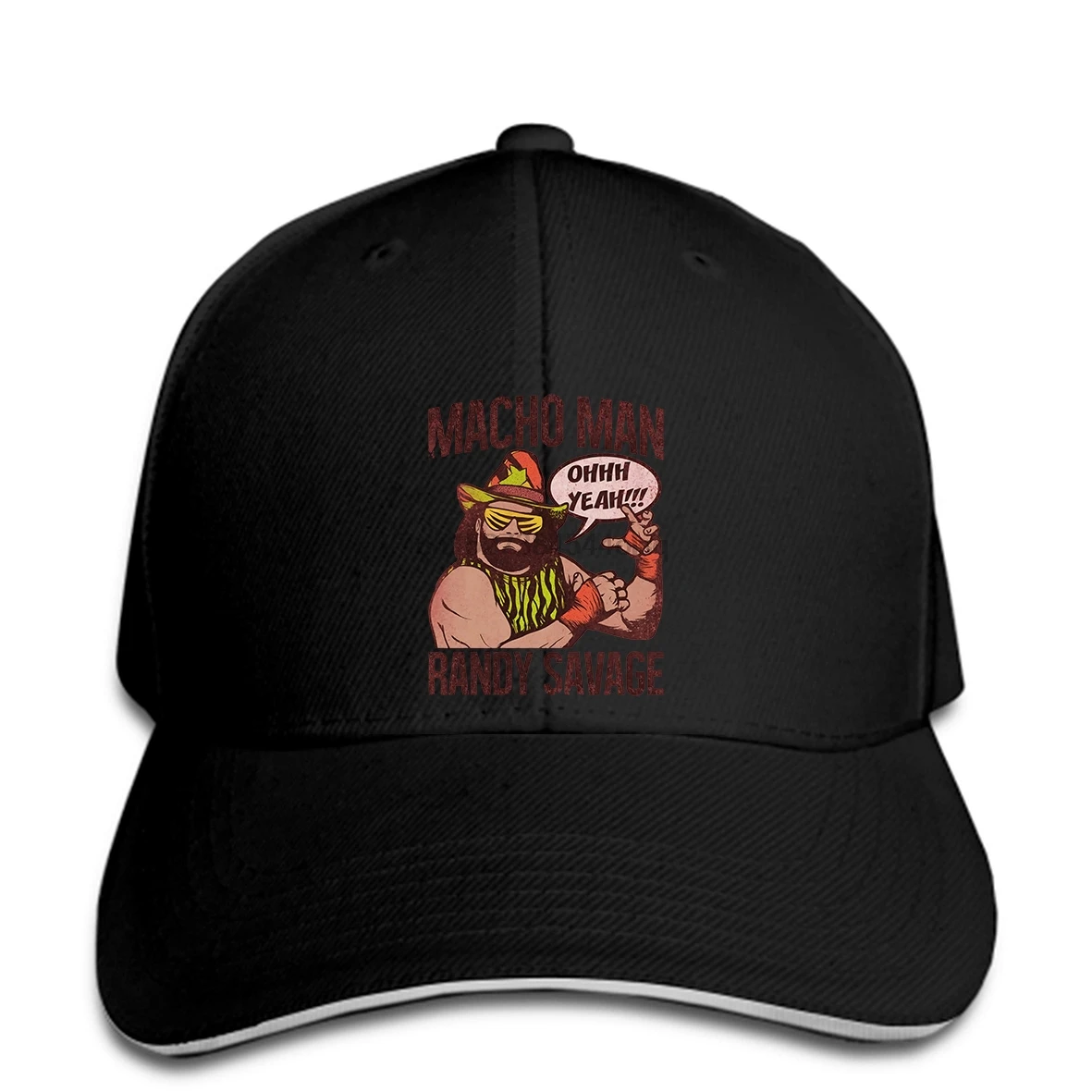 Забавная Мужская бейсболка Женская Новинка t Macho Man WWF Рэнди дикарь цвет мультфильм Ohhh да! Красная бейсболка для взрослых