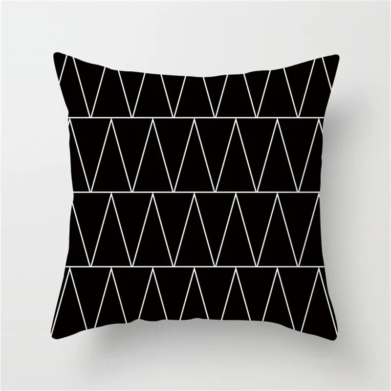 Fuwatacchi различные геометрические наволочки для подушек в белую и черную полоску, волнистые, волнистые, алмазные декоративные наволочки для подушек - Цвет: PC03856