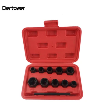 

11Pcs Nut Bolt Removers Set 9-19MM Locking Wheel Bolt Nut Stud Extractor Twist Socket Set Threading Hand Tools Kit With Box