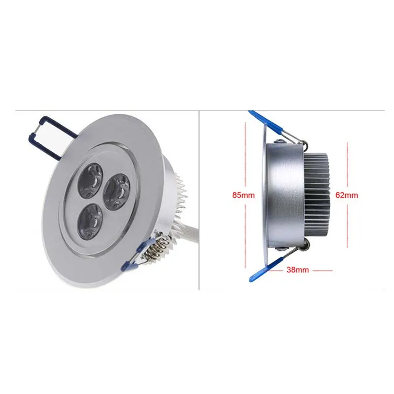 Maidodo 3W LED Ceiling Light Super Bright Dimmable Downlights Warm White Cold White Recessed lamp