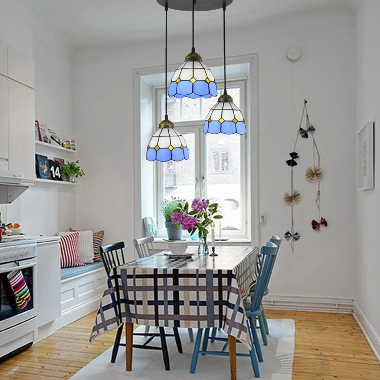 3 уровня настольные лампы Tiffanylamp современная стеклянная люстра барная лестница