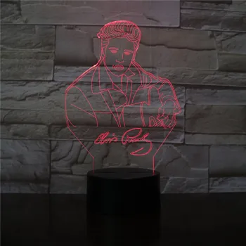 

Aaron 3D LED Night Light Touch Sensor 7 Colors Changing Child Kids Gift The King Singer Table Lamp Bedroom Decor