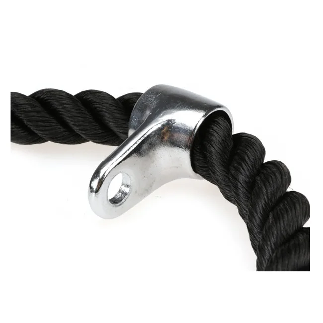 Tricep Nylon Rope Push Pull Down Black