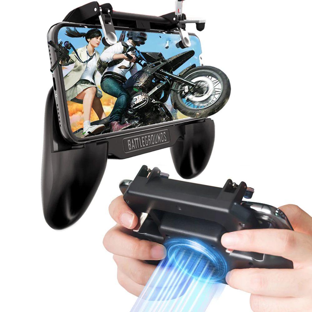 PUBG Mobile Gaming Handle Shooter Controller 4 in 1 PUBG Game Fire Button Aim Key Smart phone Gampads with Radiator Mute Fan (5)