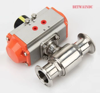 

304/316 Stainless Steel Air Control Pneumatic Ball Valve 1-1/2" 38MM Double Acting Sanitary Ball Valve Clamp Installing