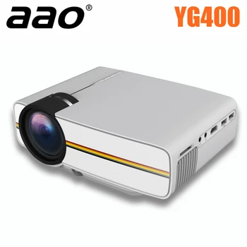 

AAO YG400 Mini LED Projector Home Theater Portable Proyector Cinema Beamer Video Game Projetor AC3 HDMI USB VGA AV White Color