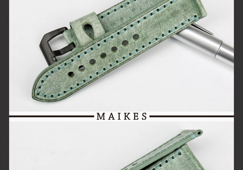 Maikes Новый Дизайн Аксессуары Смотреть Band коричневые винтажные уздечка кожаный ремешок 22 мм 24 мм часы браслет ремешок для panerai