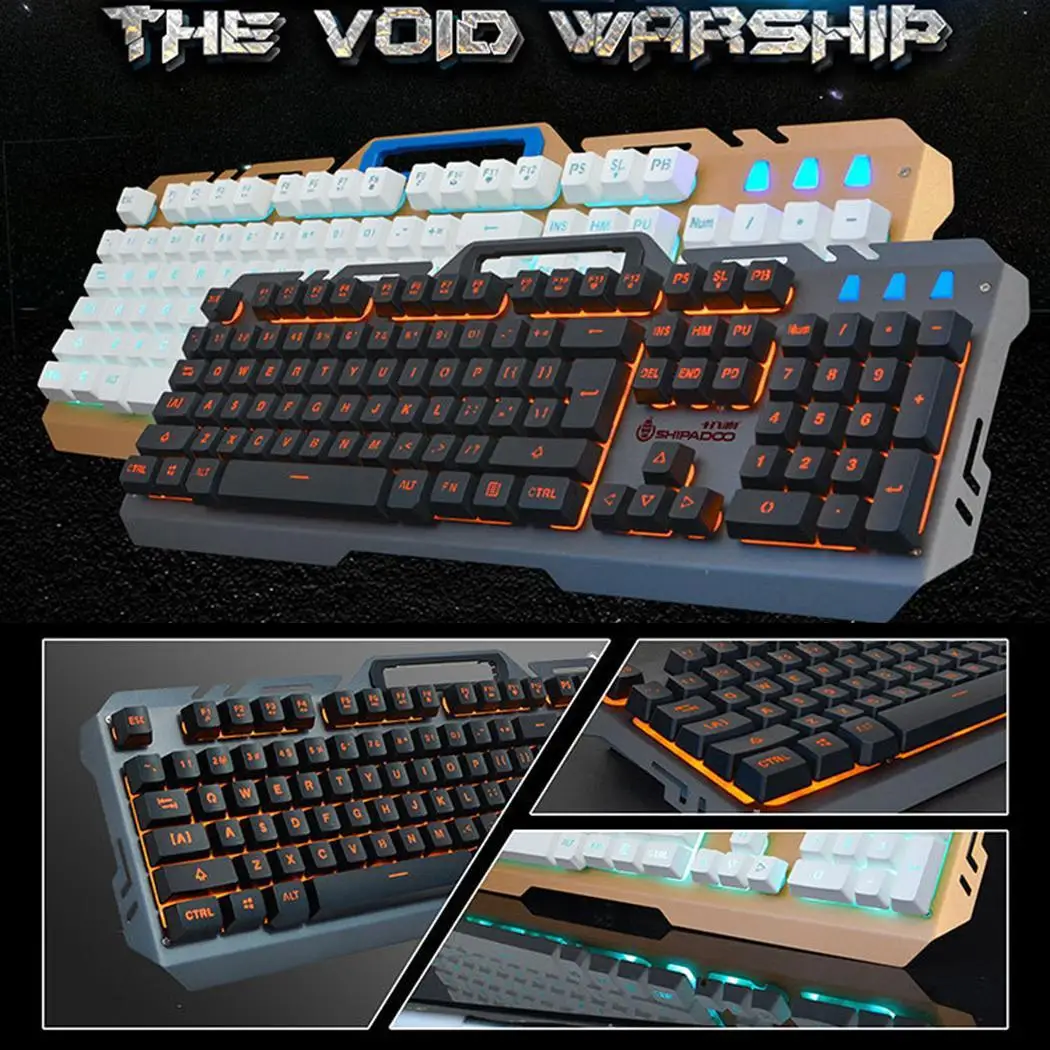 

Durable USB Interface Backlight Wired Gaming Keyboard 104 For 1.6m Wear Resistant, Waterproof Desktop
