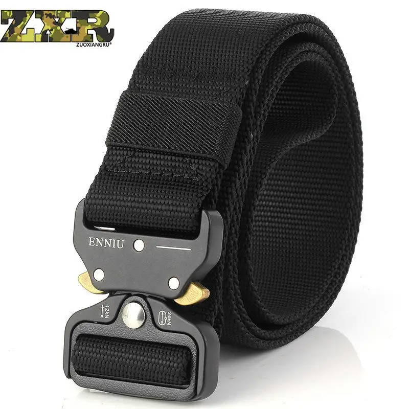 

Men's Canvas Tactical Belt Metal Insert Buckle Military Nylon Training Belt Army Belts For Men Best Quality 100 Nylon Male Strap