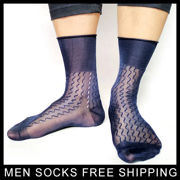 Брендовые классические нейлоновые шелковые носки для мужчин мягкие прозрачные тонкие строгий костюм носки сексуальные мужские деловые