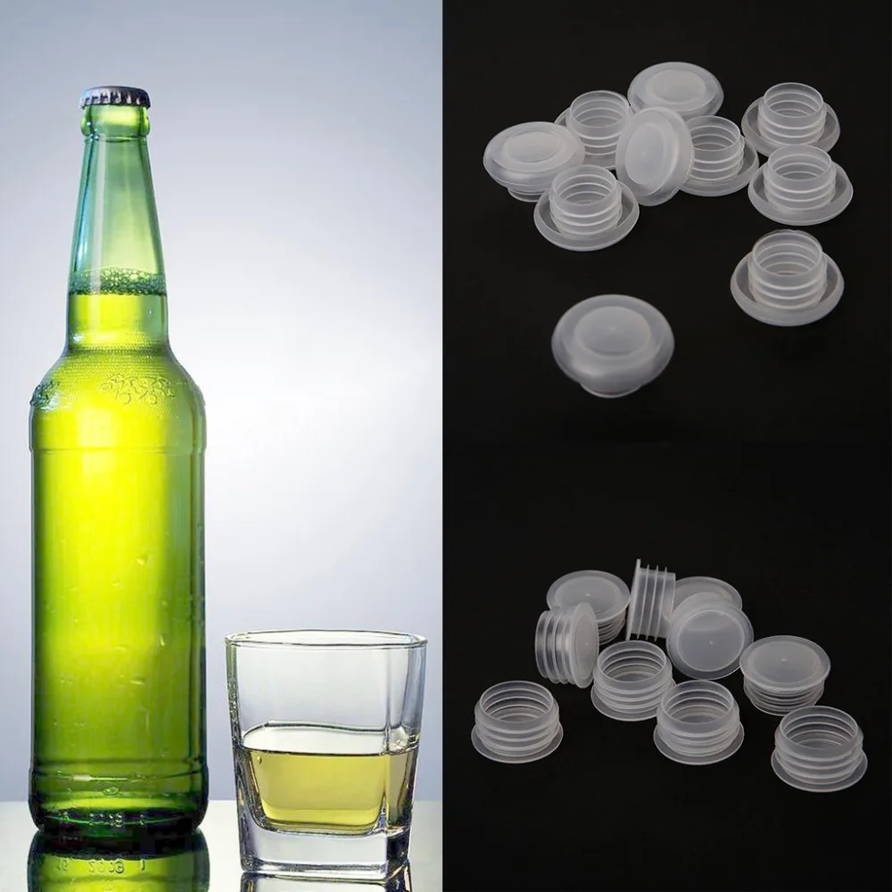 

10Pcs Home Brew Beer Bottle Stoppers White Plastic Stopper Plug Kitchen Bar Tool Saver Sealer Barware Accessories