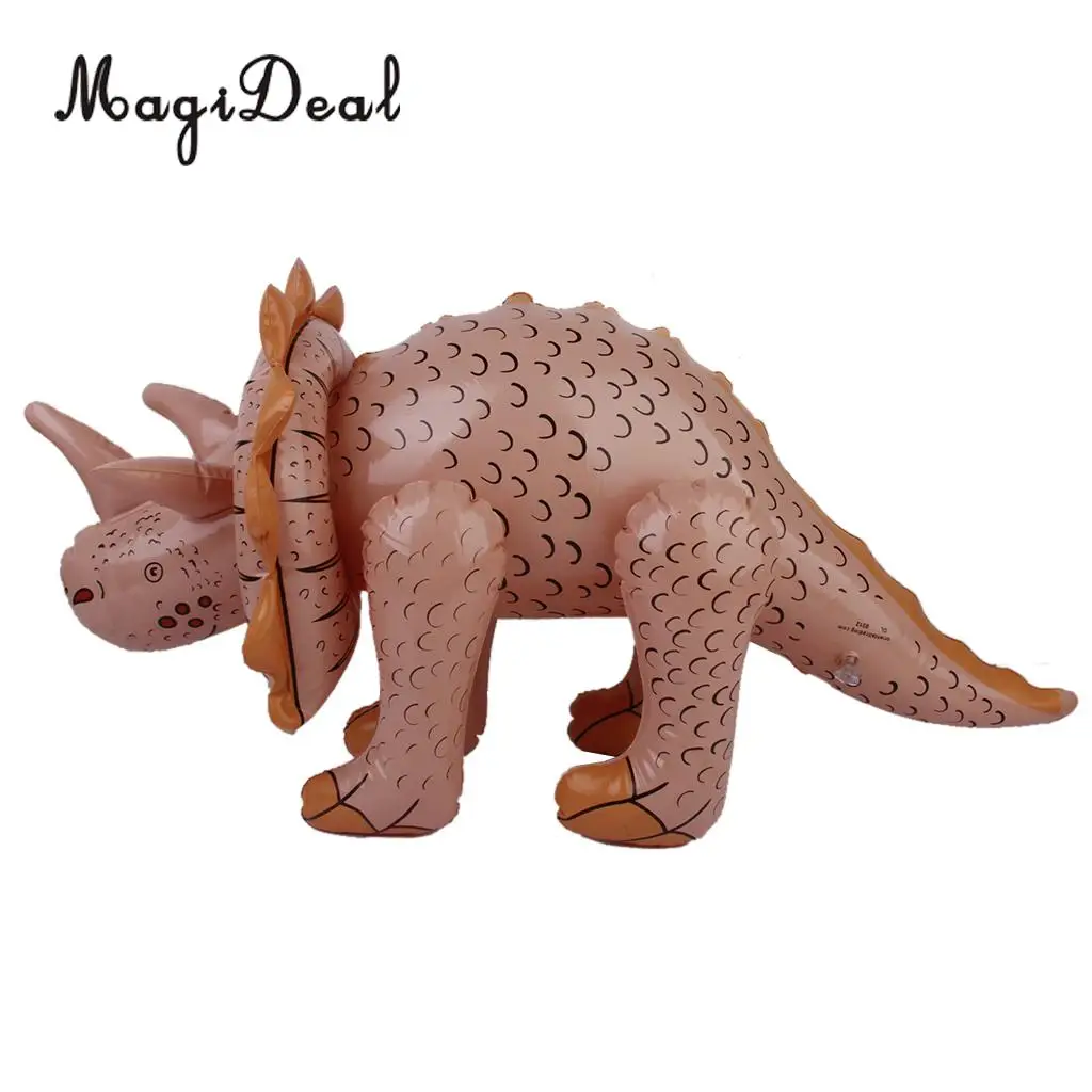 MagiDeal 1Pc PVC Inflatable Triceratops Dinosaur Kids Children Baby Party Favor Pool Beach Outdoor Animal Toy