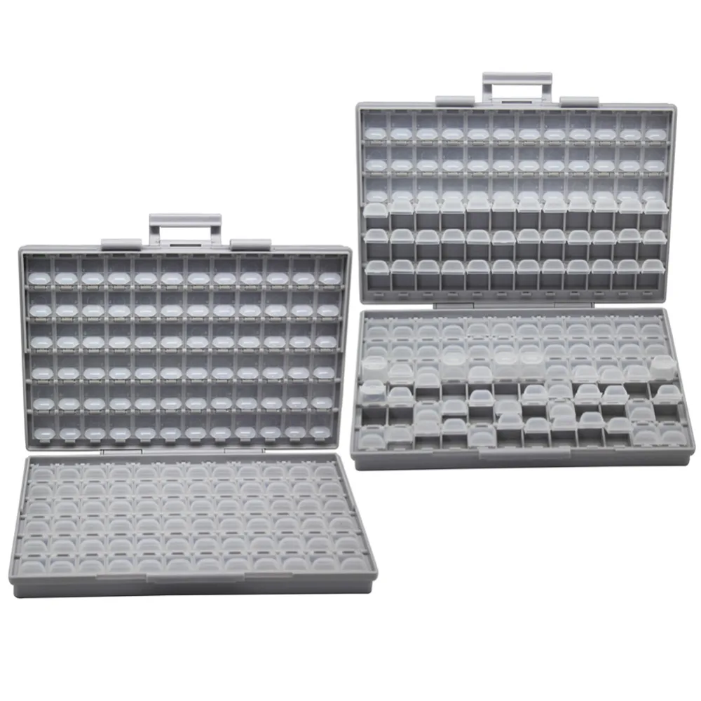 Unidades de Armazenamento Caixa de Ferramentas de Plástico Aidetek 2 Casos & Organizar Smd Resistor Capacitor Componentes Eletrônicos 0603 0402 0805 1206 2 Boxall