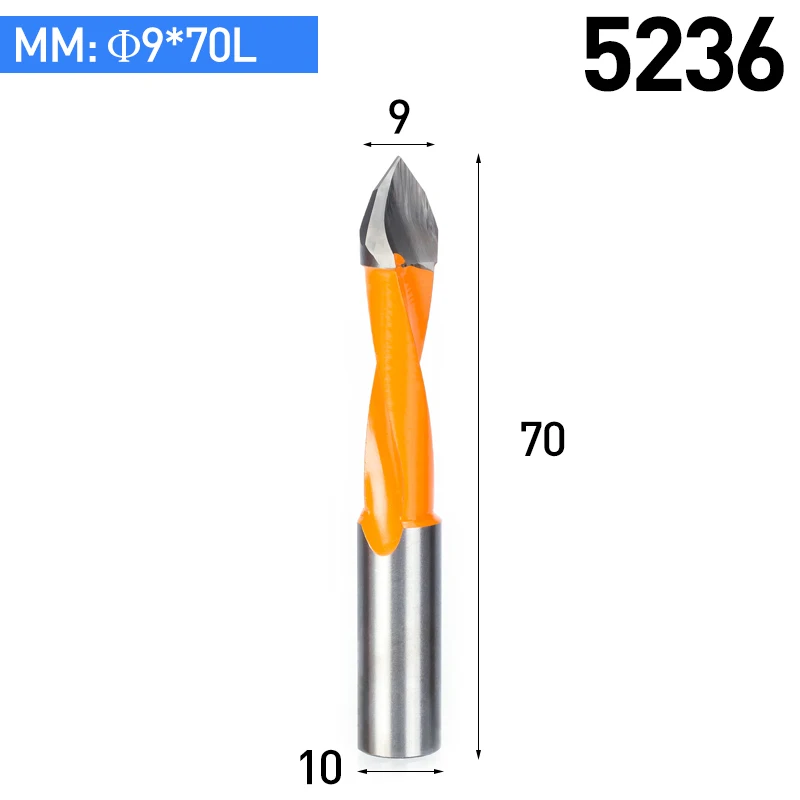 HUHAO 1 шт. биты для сверла для деревообработки общая длина 70 мм Диаметр. 5-10 мм Фреза для изготовления отверстий из карбида дерева режущая головка - Цвет: 5236L