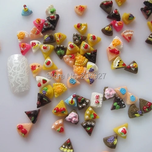 

#1 30pcs Cute Mix Sandwich Shape Nail Resin Decoration Outlooking