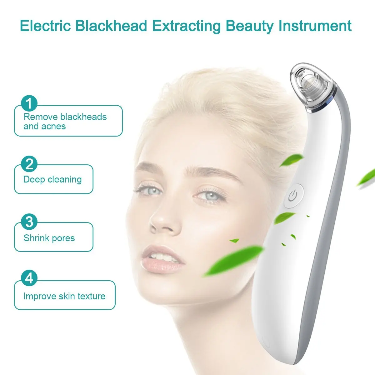 Removedor de Cravo Cuidados com a Pele Ferramenta de Vácuo de Sucção a Vácuo de Remoção de Acne Miqmi Rosto Limpa Poros Pimple Facial Dermoabrasão Diamante 8 A Pele Limpa Poros Ferramenta de Vácuo