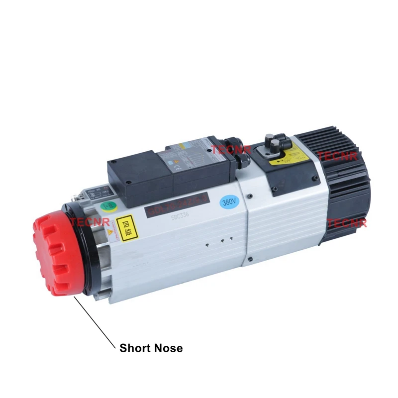 HQD Автоматический Инструмент Сменный шпиндель 9 кВт 220 В 380 В УВД мотор шпинделя с воздушным охлаждением для деревообработки фрезерный станок с ЧПУ GDL70-24Z/9,0 - Цвет: short nose