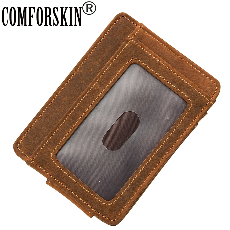 

COMFORSKIN Brand Guaranteed Genuine Leather Multi-card Bits Large Capacity Unisex Credit Card Holder 2018 Universal ID Card Case