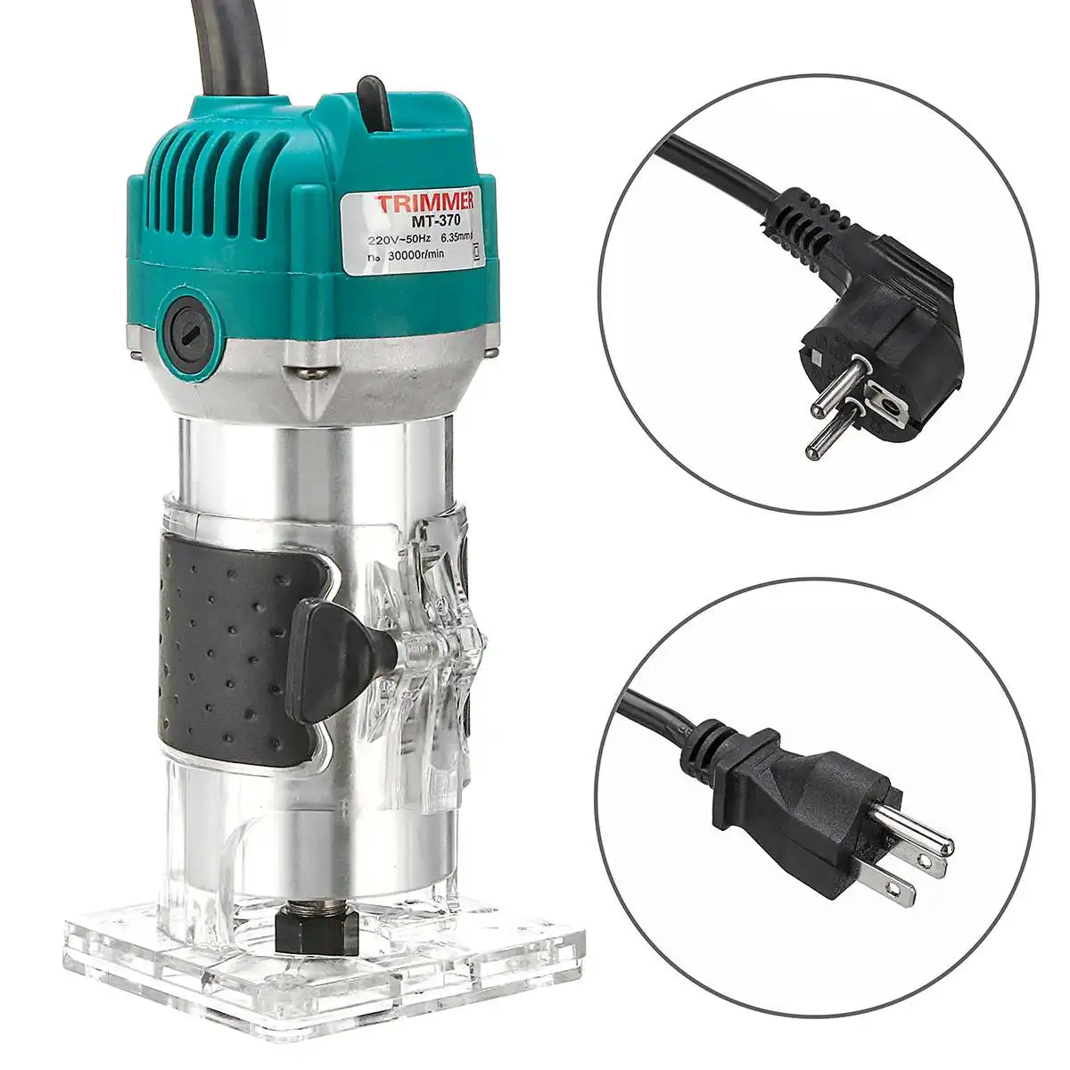 2200 W eléctrico mano Borde de laminado Trimmer de enrutador de madera 1/4 ''Collet máquina de tallado de carpintería de madera herramientas - 6
