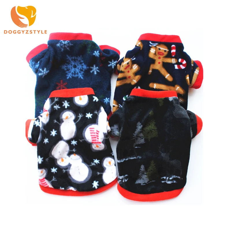 

Christmas Pet Dog Cat Sweatshirt Fleece Winter Warm Coat Tee Short Puppy Clothes Pug Perro Apparel Small Dogs DOGGGYZSTYLE