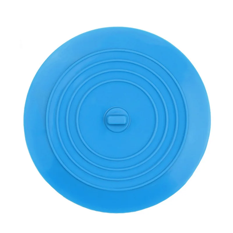 Большая кухонная пробка для ванной комнаты, силиконовая круглая раковина, фильтр-фильтр, затычка для раковины, трапная пробка для ванной - Цвет: Синий