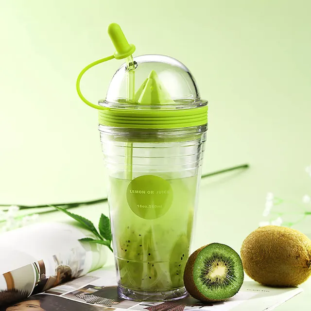560ML Korean Creative Portable Frosted Fresh Juice Tea Infuser Bottle Fruit Lemon Water Bottle