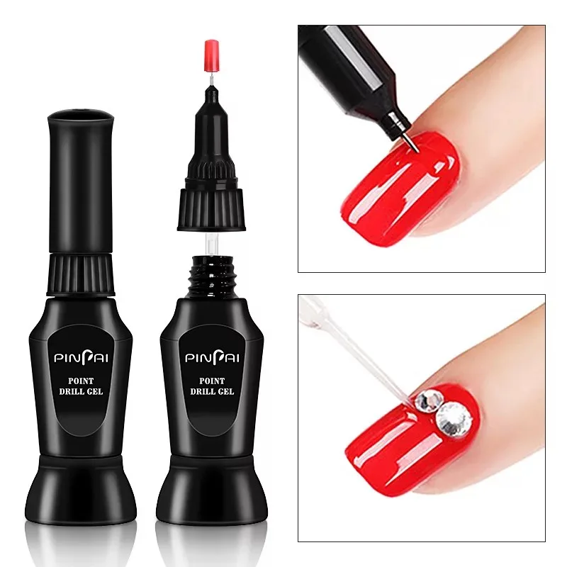

Manicure Glue Nail Art Rhinestones Decoration Stick Gel Bail Glue UV Manicure Acrylic Clear Point Drill Gel with Brush Nail Art