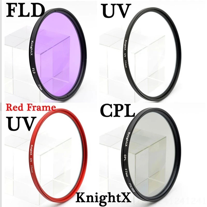Фильтр для объектива KnightX 49 52 55 58 62 67 72 77 мм FLD UV CPL nikon Canon Sony аксессуары камеры d5200 d3300