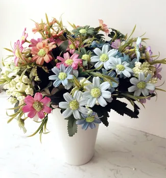 

10 pieces Artificial Daisy Flowers Little Zinnia Bunch Fake coreopsis 6 Colors for Wedding Home Decorative Flowers