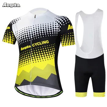 

Aogda 2019 Men Cycling Jersey Set Summer Short Sleeve Mtb Bike Clothing Ropa Ciclismo Breathable Bicycle Clothes Cycling Suit