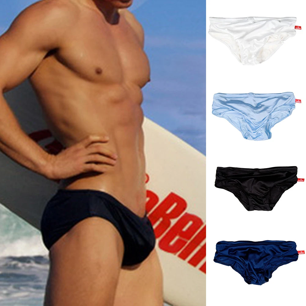 

Men Swimwear Low Waist Sexy Pouch Man Swimming Briefs Board Shorts Swimsuit Man Triangular Surf Swim Trunks white, black, blue