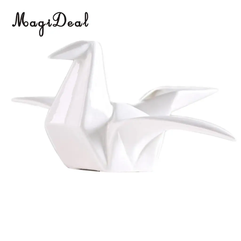 Ceramic Origami Crane Figurine Statue Home Office Decor Ornaments Wedding Party Table Centerpieces