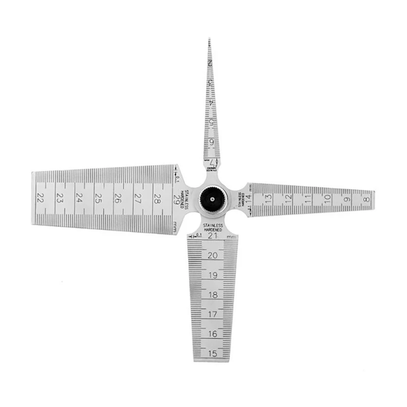 

0-29mm Steel Metric Taper Gauge Aperture Scale Wedge Feeler For Drill Hole 4 In 1 Muti-fuction space Ruler Measuring Tools