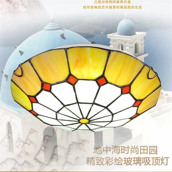 

JW_Mediterranean Tiffany Ceiling Lights for Bedroom LED Lamps Warm Dining Room Living Room Lamps Restaurant Hall Lobby De Light