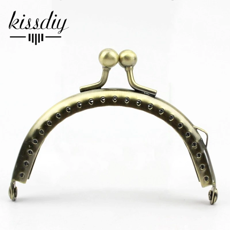 

KISSDIY 20pcs 8.5cm Antique bronze Metal Purse Frame Glossy kiss clasp Handle for Bag Craft bag making sew, hardware accessory