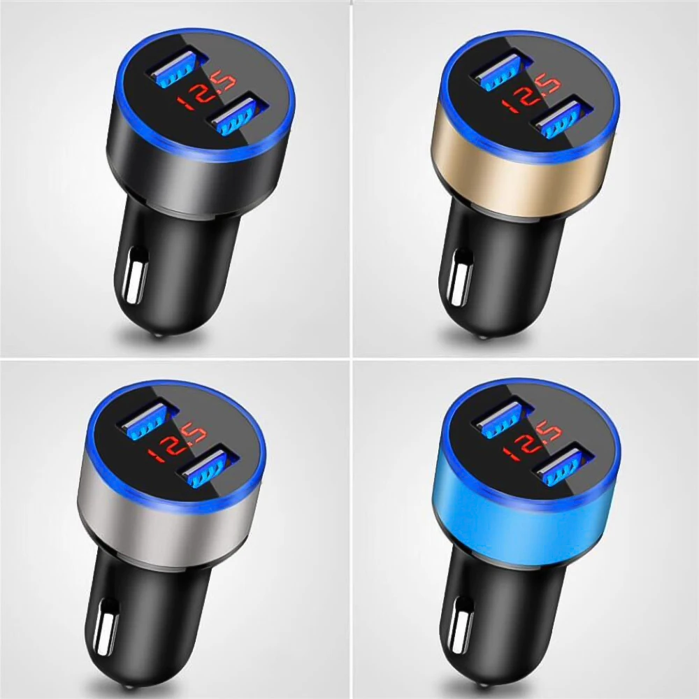 3.1A двойной USB зарядное устройство для телефона светодиодный вольтметр автомобильный прикуриватель адаптер питания розетка разветвитель для автомобилей 12-24 В