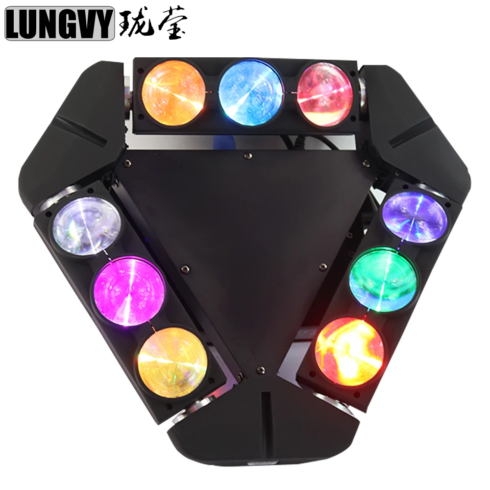 

Free Shipping Led Spider Light 9x12w 4in1 RGBW Moving Head Beam Lights DMX 6 Degree Beam Stage Lights