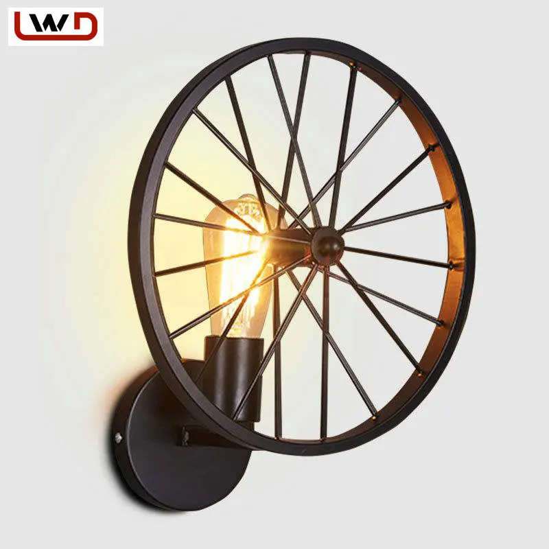 

Black/Bronze Color American Nordic Iron Wheel Bedside Wall Lamp Indoor Lamp Wall Light Wall Sconce Lamp Lighting Light