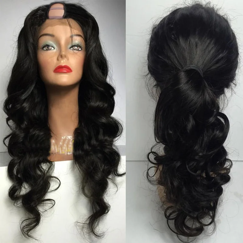 

Simbeauty U Part Wigs Brazilian Remy Hair Body Wave Glueless 2x4 Middle U Part Lace Front Human Hair Wigs For Black Women