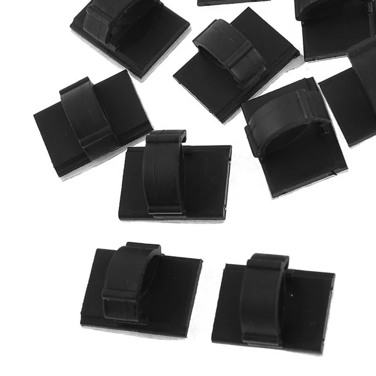 

JFBL Hot sale 10 Pcs Rectangle Self-adhesive 10mm Cable Tie Mount Clips Black