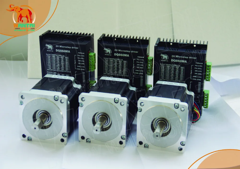 Акция! Nema 34 Wantai шаговый двигатель с одним валом 892oz-in 2.0A 85BYGH450D-007 2 фазы 3 оси CNC